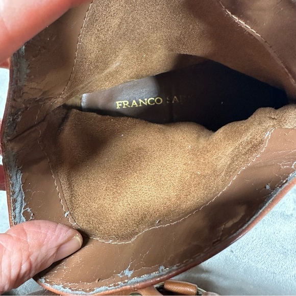 Franco Sarto Wade Western Cowboy Tan Leather Boots Sz 9 - Picture 6 of 9